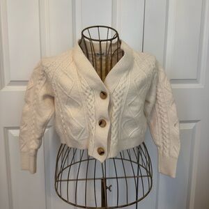 Madewell Women’s Cream Cable Knit Cardigan